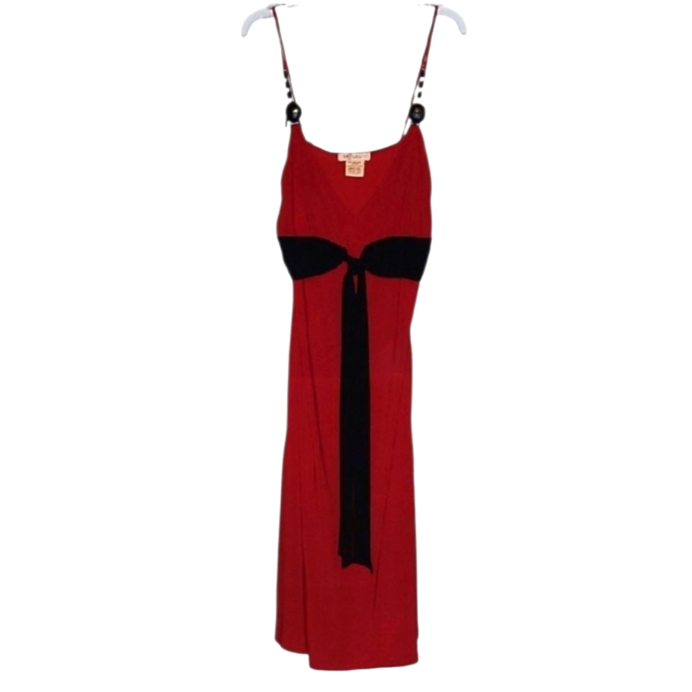Goodies Red and Black Sleeveless Dress P2P-19 Length-44